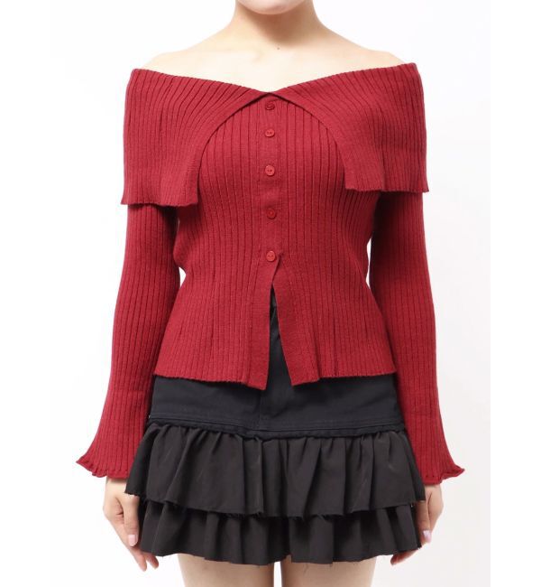 EVRIS「チョーカーオフショルニットトップス」|ニット・セーター|