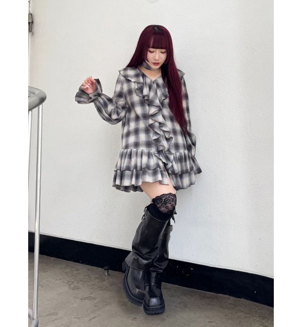 jouetie「ラッフルフリルネルチュニック」|ワンピース|