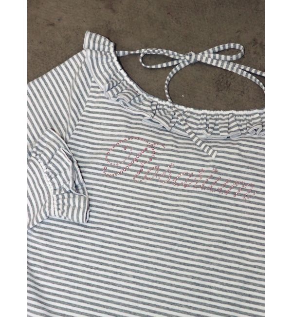 jouetie「ラインストーンフリルトップス」|Tシャツ・カットソー|グレー