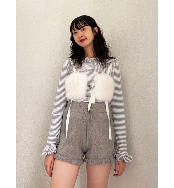 jouetie「ラインストーンフリルトップス」|Tシャツ・カットソー|