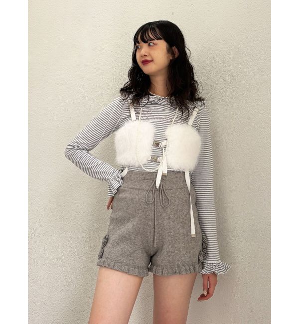 jouetie「ラインストーンフリルトップス」|Tシャツ・カットソー|