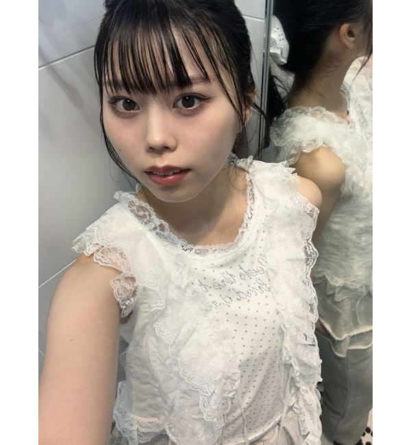 jouetie「レースラインストーンロゴタンクトップ」|Tシャツ・カットソー|オフホワイト