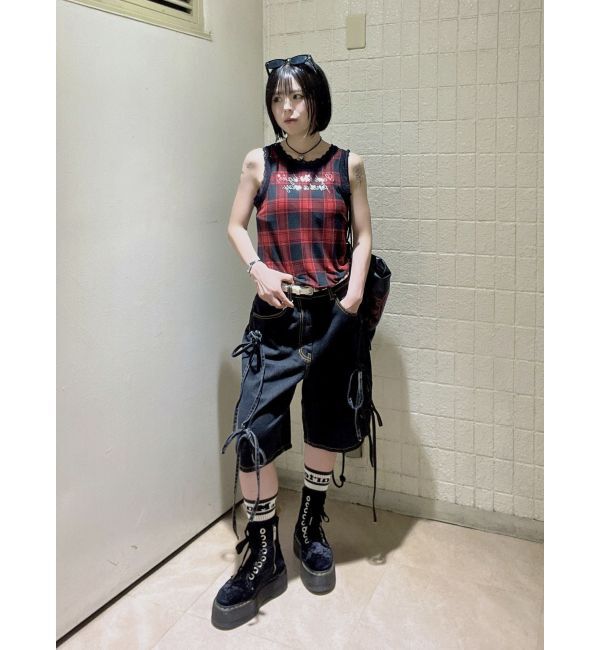 jouetie「レースラインストーンロゴタンクトップ」|Tシャツ・カットソー|