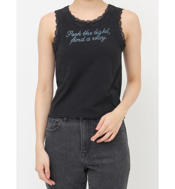 jouetie「レースラインストーンロゴタンクトップ」|Tシャツ・カットソー|