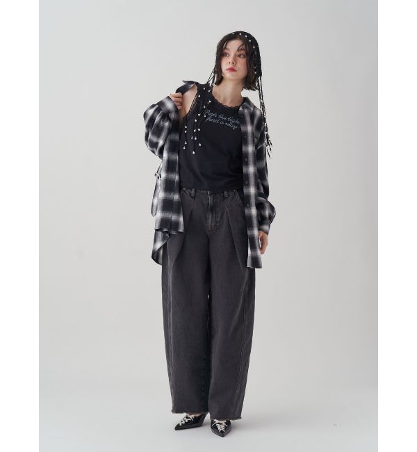 jouetie「レースラインストーンロゴタンクトップ」|Tシャツ・カットソー|