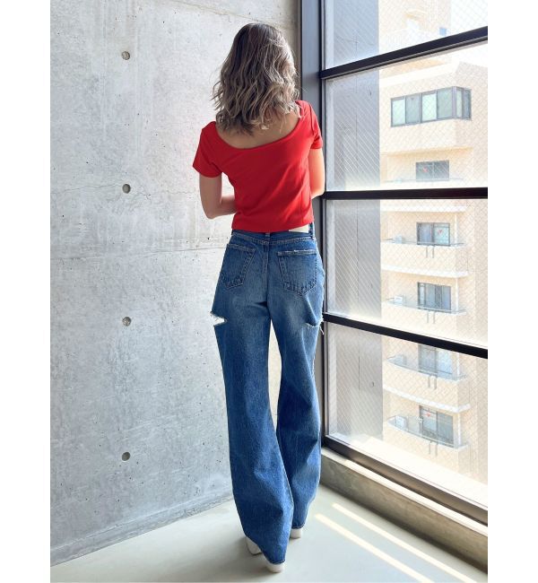 GYDA「フロントホールカットトップス」|Tシャツ・カットソー|