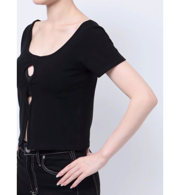 GYDA「フロントホールカットトップス」|Tシャツ・カットソー|