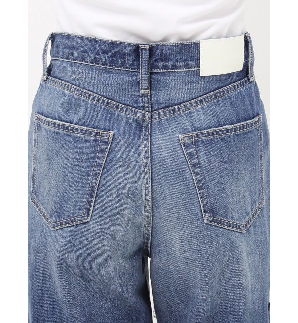 GYDA「ハイウエストSIDE RIPPEDストレートワイドデニムパンツ」|デニム|