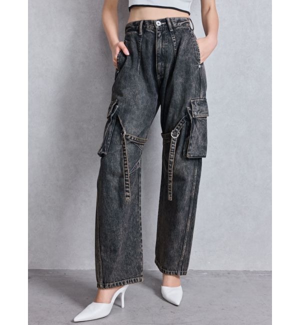 GYDA「ハイウエスト Urban Utility Wash Cargoデニムパンツ」|デニム|