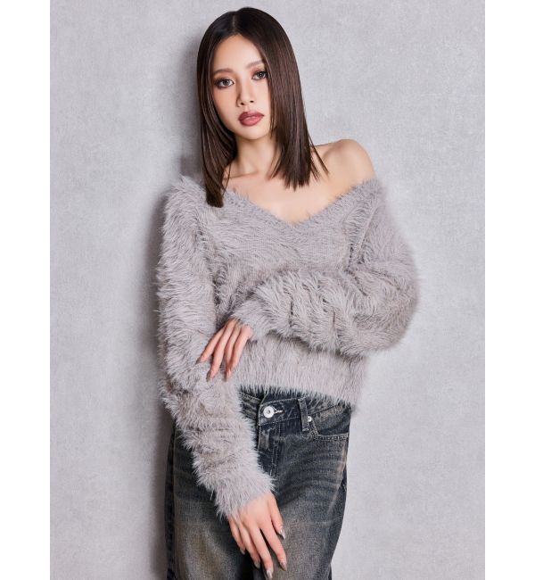 GYDA「シャギーショートLOOSEニットトップス」|ニット・セーター|