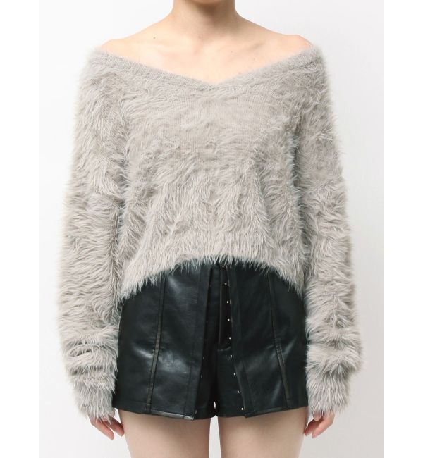 GYDA「シャギーショートLOOSEニットトップス」|ニット・セーター|