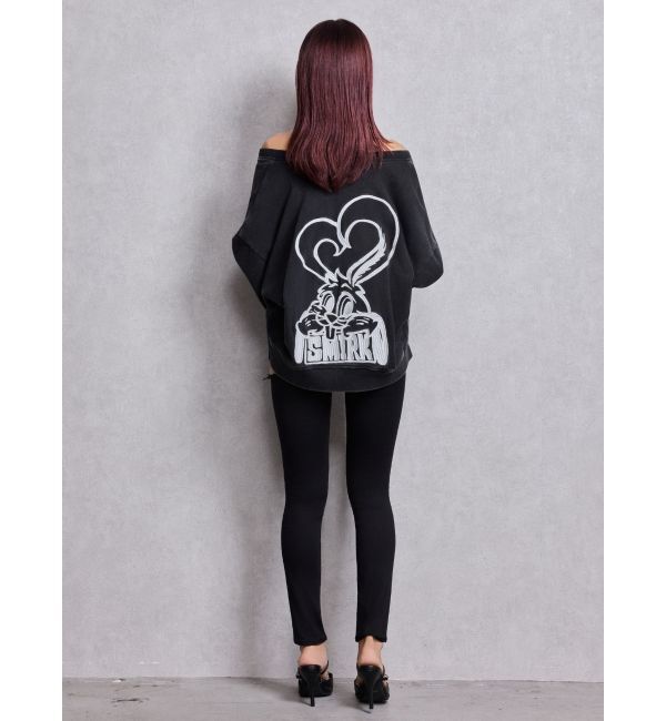 GYDA「VネックSMIRK BUNNYスウェットトップス」|スウェット・ジャージ|