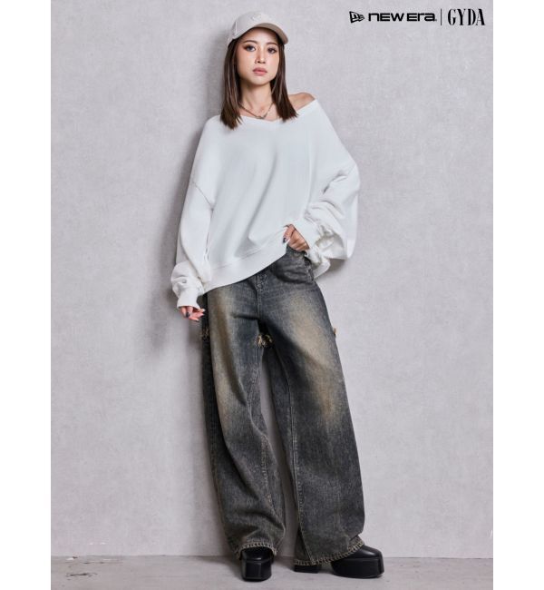 GYDA「VネックSMIRK BUNNYスウェットトップス」|スウェット・ジャージ|