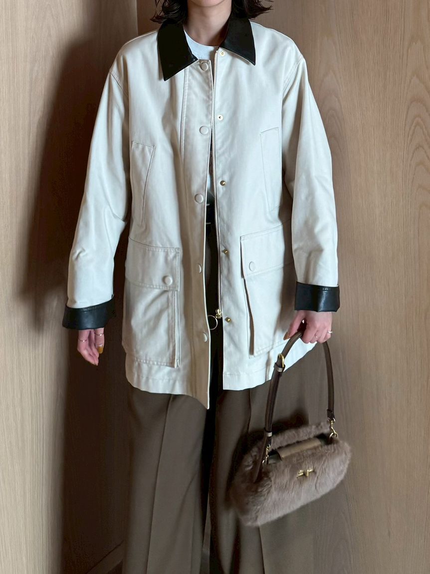 Mila Owen「ハーフ丈ハンティングジャケット」|ミリタリージャケット|