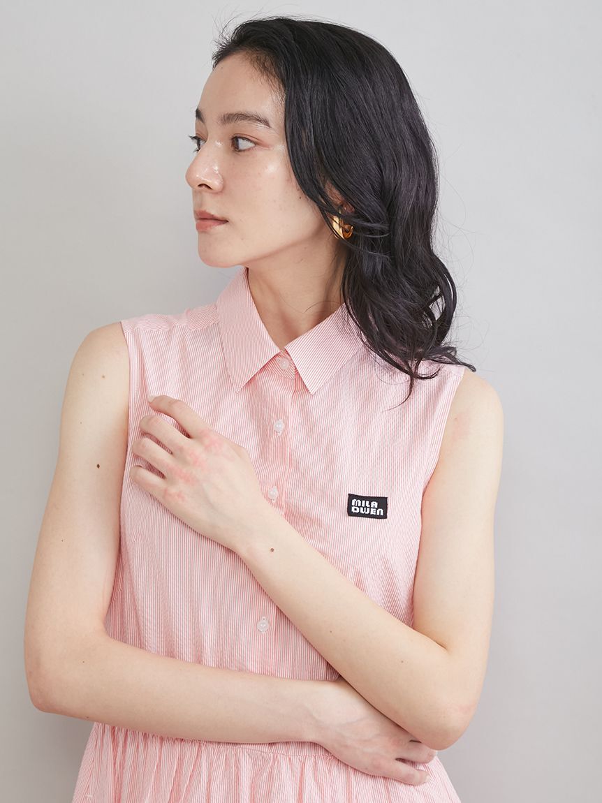 Mila Owen「スリーブレスマキシ丈シャツワンピース」|ワンピース|