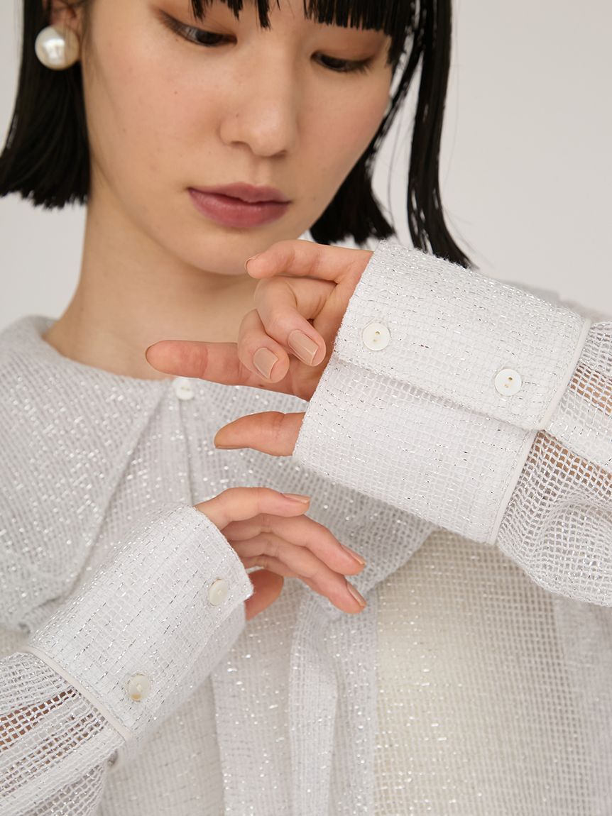 emmi atelier「ラメメッシュブラウス」|シャツ・ブラウス|