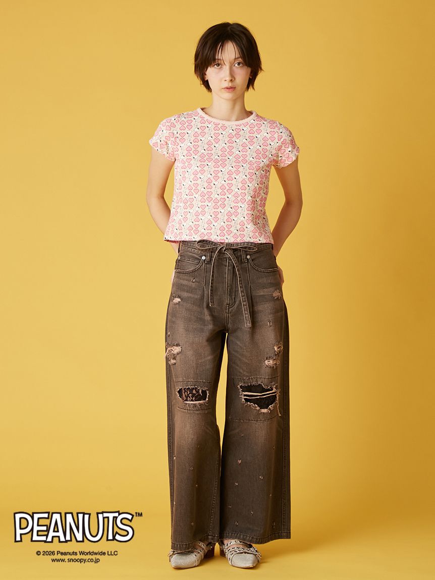FURFUR「スヌーピーコラボ総柄Tシャツ」|Tシャツ・カットソー|
