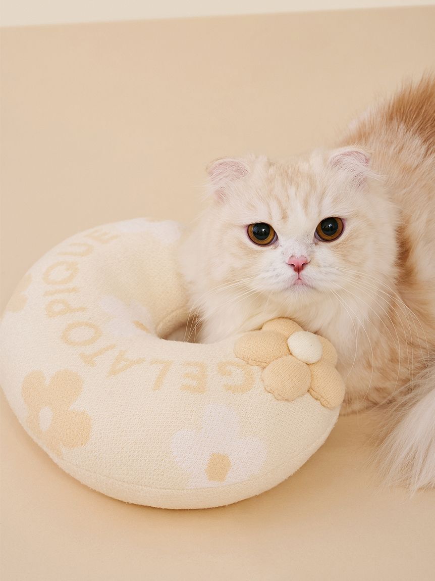  GELATO PIQUE CAT&DOG「【CAT&DOG】スムーズィーフラワーモチーフニットピロー」|その他|