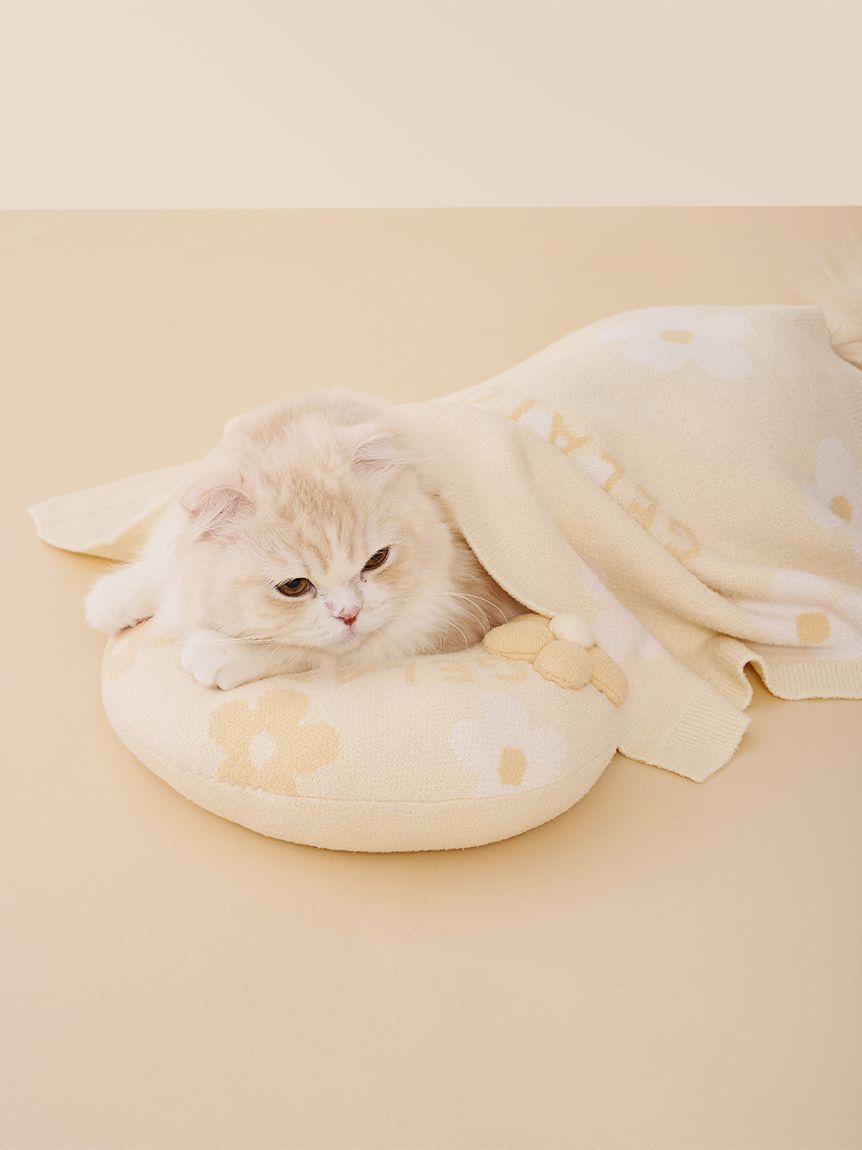  GELATO PIQUE CAT&DOG「【CAT&DOG】スムーズィーフラワーモチーフニットピロー」|その他|
