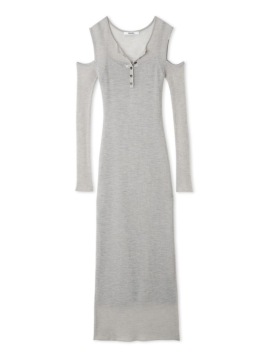 SNIDEL「オープンショルダーシアーニットワンピース」|ワンピース|LGRY