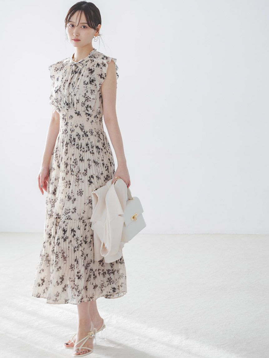 SNIDEL「【販路限定サイズあり】Sustainableフリルワンピース」|ワンピース|BEG