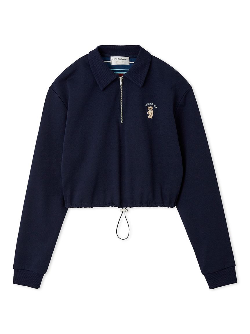 LILY BROWN「【WEB限定カラー】Lily Bearハーフジップクロップドスウェット」|スウェット・ジャージ|