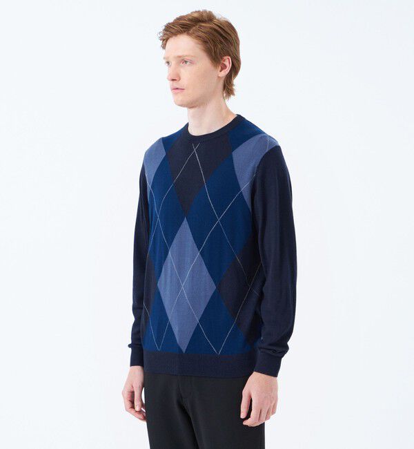 MACKINTOSH PHILOSOPHY「ビッグアーガイル クルーネックプルオーバーニット」|ニット・セーター|