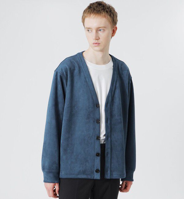  「スエードライク カーディガン」|その他|ブルー