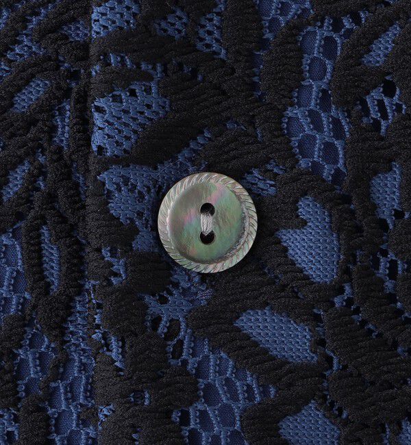  「バイカラーレースオープンカラーシャツ」|シャツ・ブラウス|