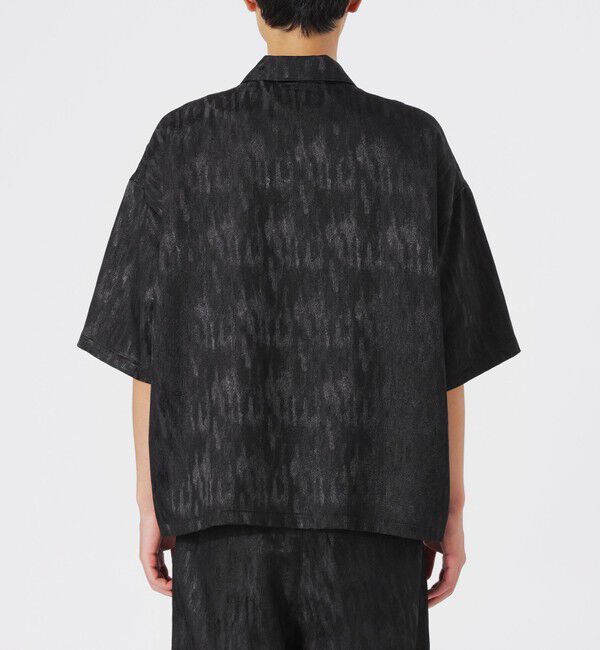  「ブライトサテンジャカードジップショートスリーブ」|シャツ・ブラウス|