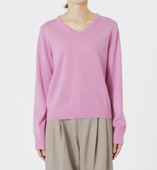  「ラメハイゲージVネック」|ニット・セーター|