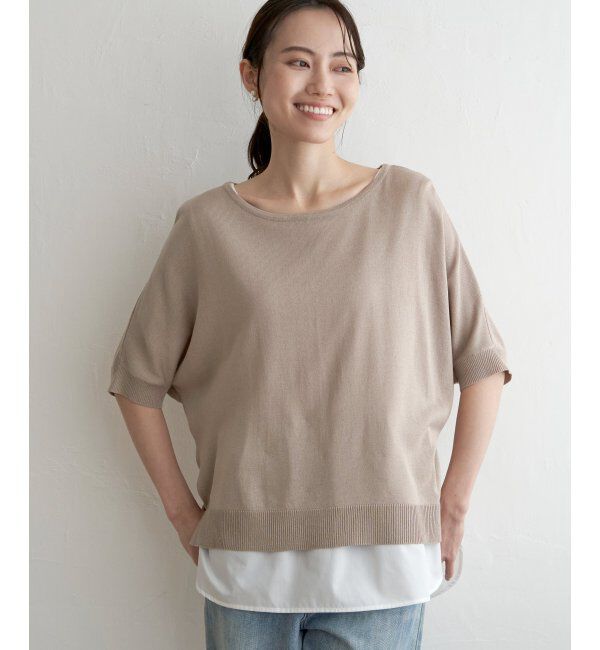 ikka「【2点セット】ドルマンニットアンサンブル」|ニット・セーター|ベージュ