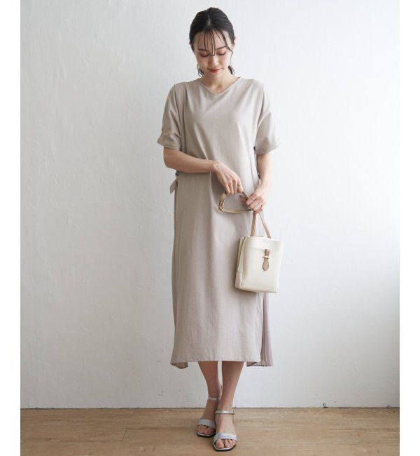 ikka「異素材配色切り替えワンピース」|ワンピース|