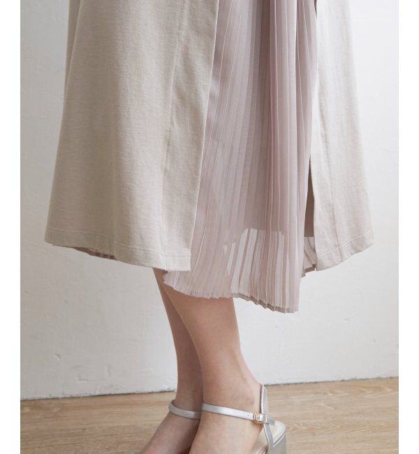 ikka「異素材配色切り替えワンピース」|ワンピース|