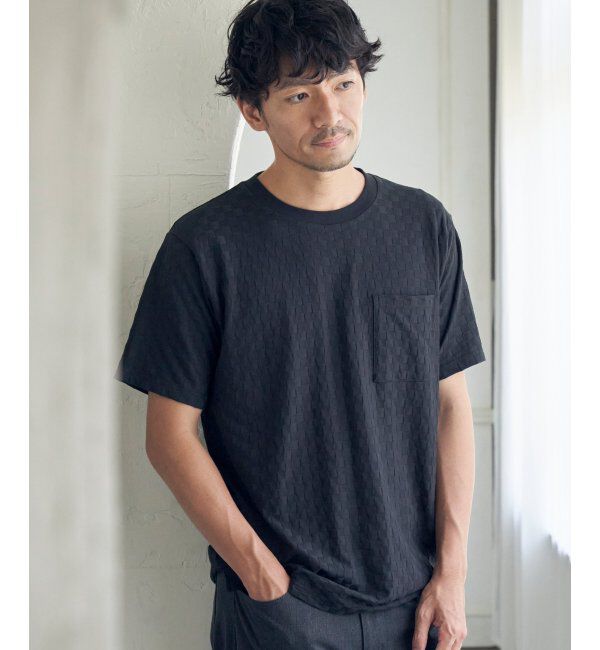 IKKA LOUNGE「リンクスジャカード市松Tシャツ」|Tシャツ・カットソー|