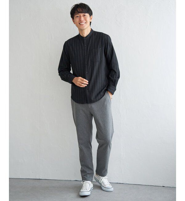 ikka「イージーケアフランネルバンドカラー」|シャツ・ブラウス|