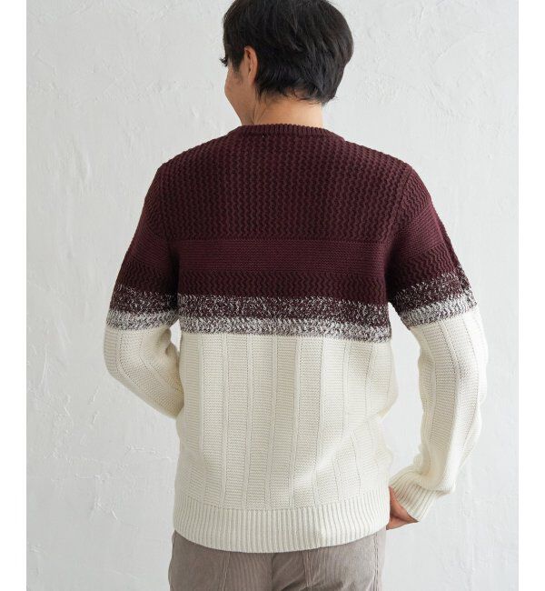 ikka「バイカラーグラデーションニット」|プルオーバー|