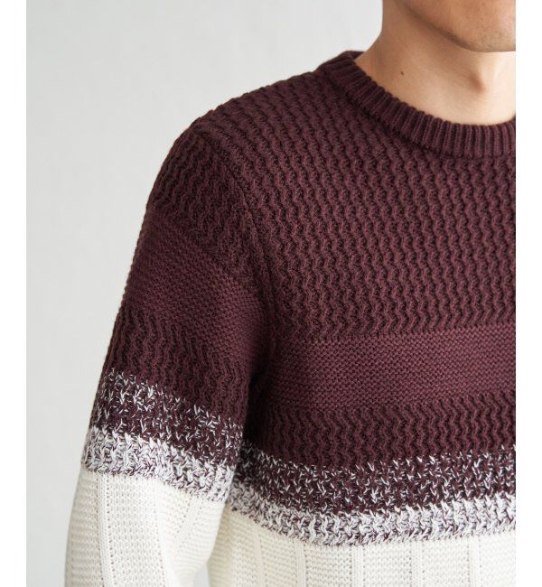 ikka「バイカラーグラデーションニット」|プルオーバー|