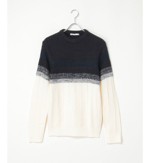 ikka「バイカラーグラデーションニット」|プルオーバー|