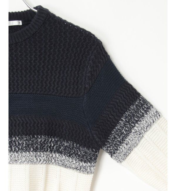 ikka「バイカラーグラデーションニット」|プルオーバー|
