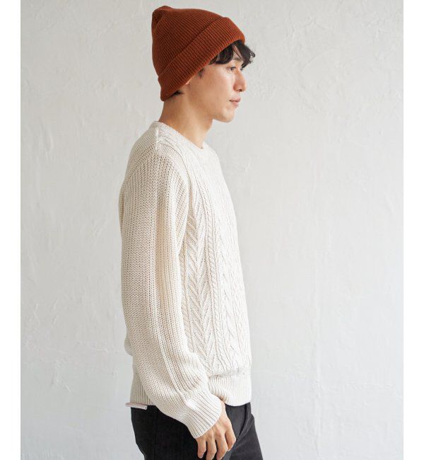 ikka「アランケーブル抗菌リサイクルニット」|プルオーバー|