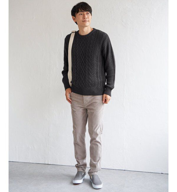 ikka「アランケーブル抗菌リサイクルニット」|プルオーバー|