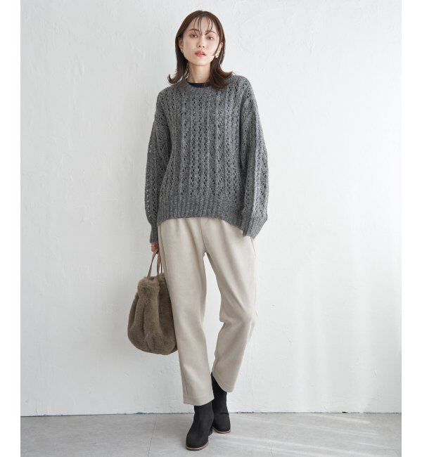 ikka「GOKU楽フェイクスエードテーパードパンツ」|その他|