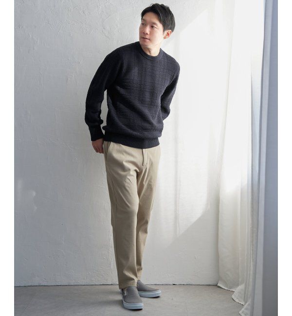 ikka「ジャカードチェックニット」|プルオーバー|