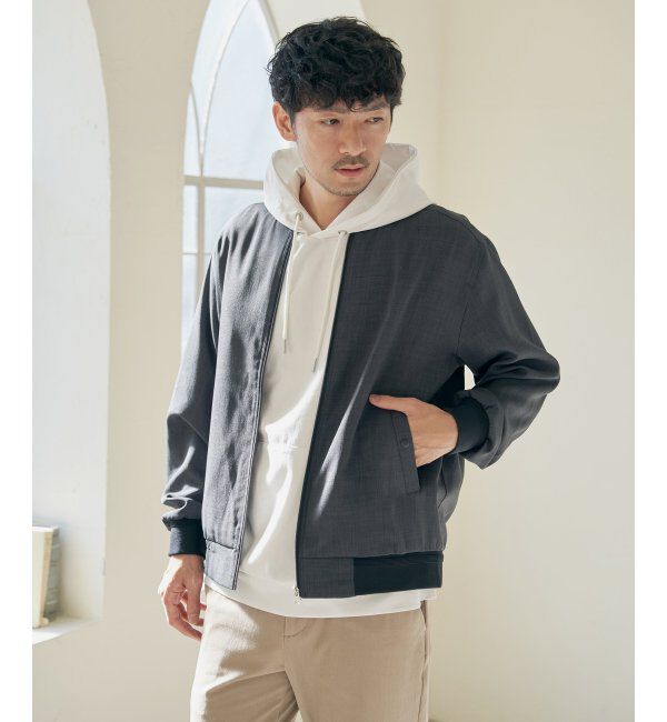 ikka「【雑誌MonoMax4月号掲載】イージーケアリネンライクブルゾン」|ブルゾン・スタジャン|