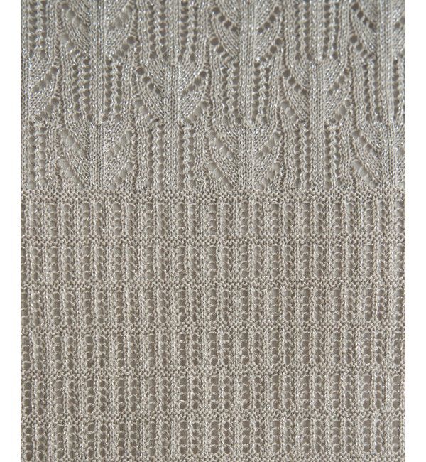 ikka「【2点セット】透かし編みラメニットベストアンサンブル」|ニット・セーター|