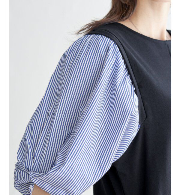 ikka「袖切り替えカットワンピース」|ワンピース|