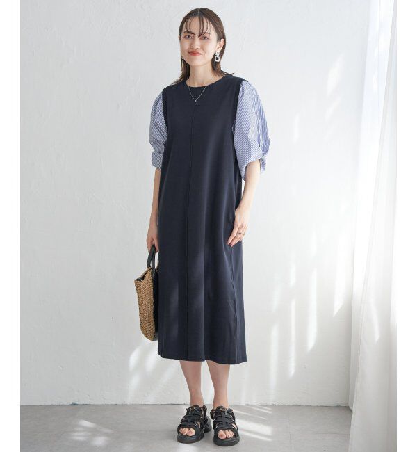 ikka「袖切り替えカットワンピース」|ワンピース|