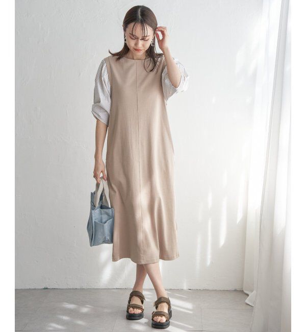 ikka「袖切り替えカットワンピース」|ワンピース|