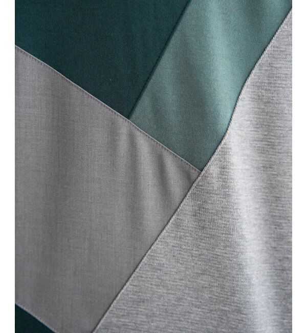 ikka「【親子おそろい】ブロックスポンチ斜め切り替えTシャツ」|Tシャツ・カットソー|